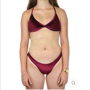 Hoaka swimwear Wine Red velvet